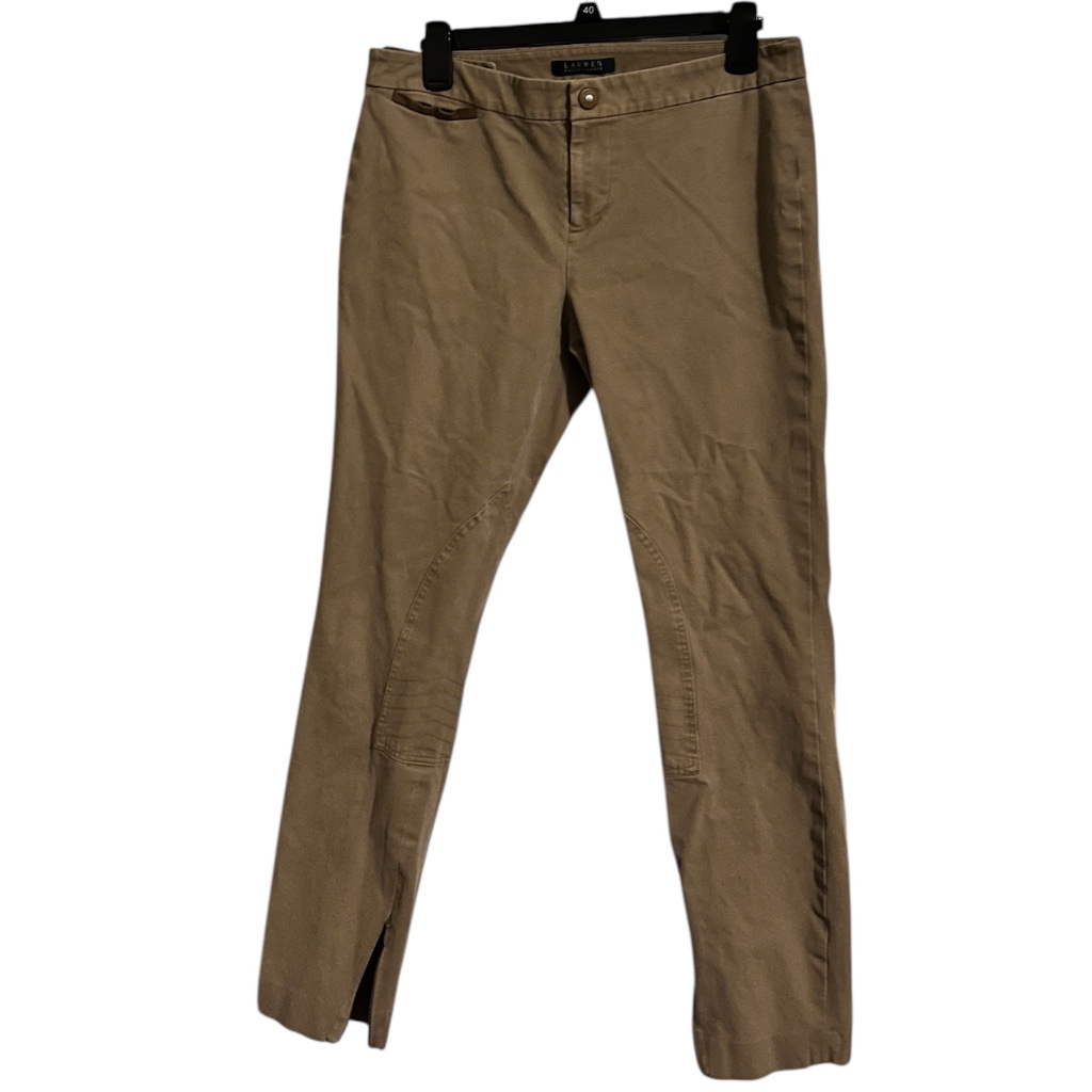 Lauren Ralph Lauren Women Equestrian Pants W/ Zip Detail @ The Hem In Khaki Sz-8